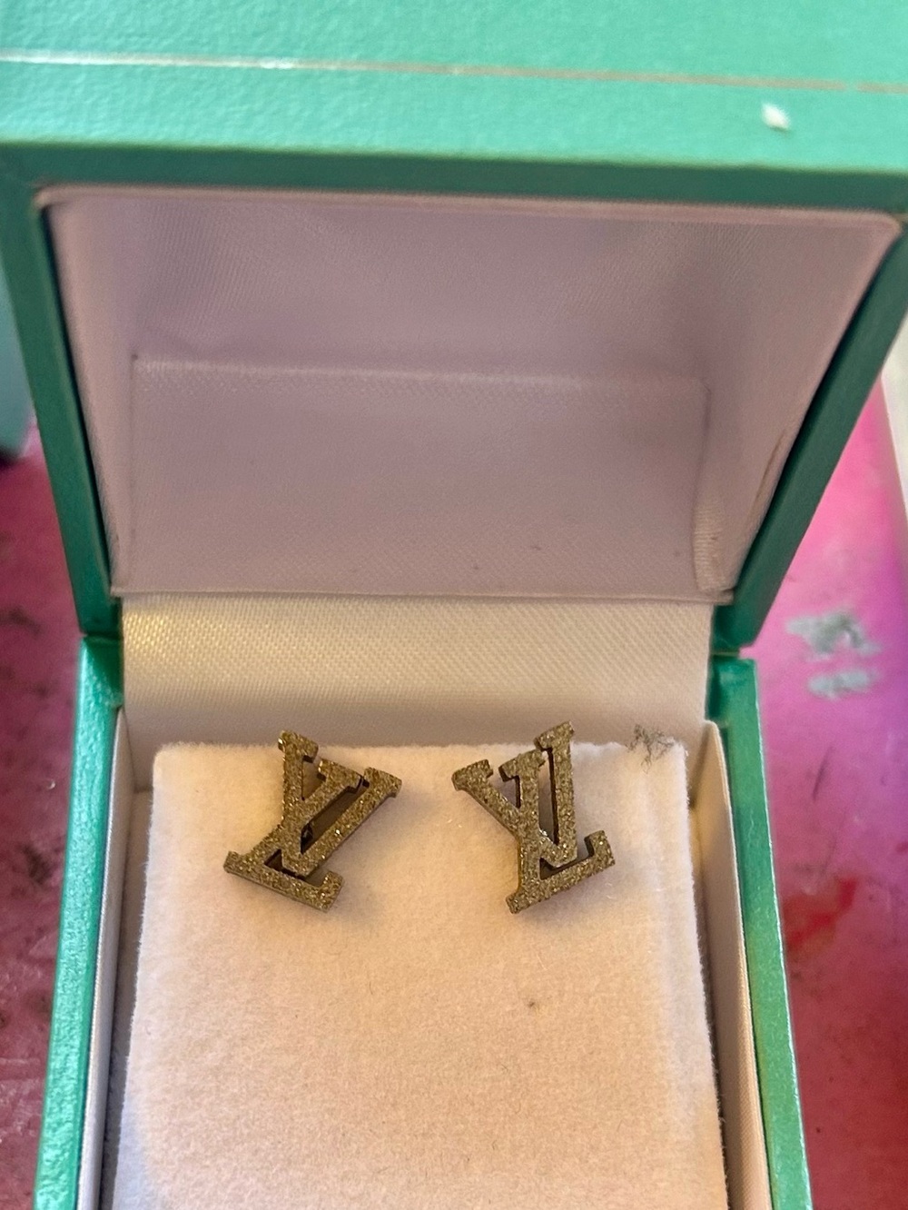 LV Logo Stud Earrings
